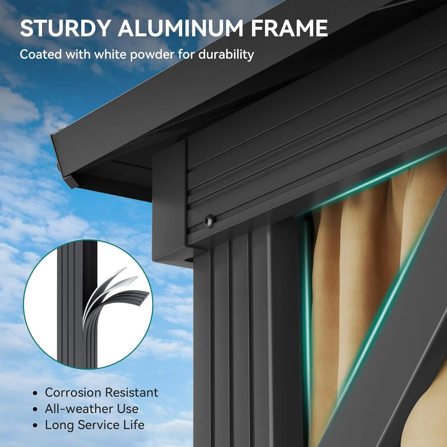 10X12Ft Gazebo Double Roof Canopy with Netting and Curtains, Outdoor Gazebo 2-Tier Hardtop Galvanized Iron Aluminum Frame Garden Tent for Patio, Backyard, Deck and Lawns