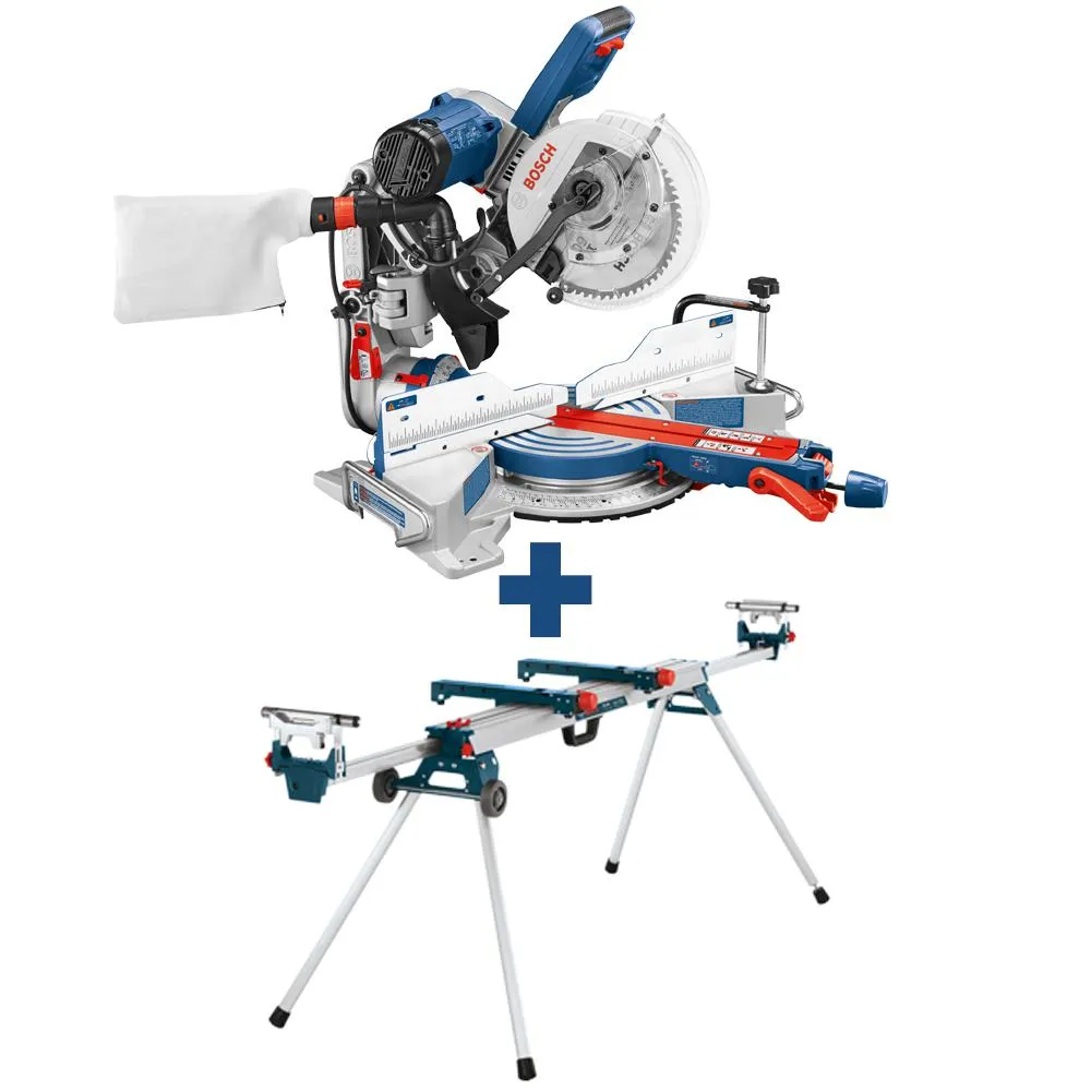15 Amp Corded 10 in. Dual-Bevel Sliding Glide Miter Saw with 60-Tooth Saw Blade with Bonus 32-1/2 in. Folding Leg Stand