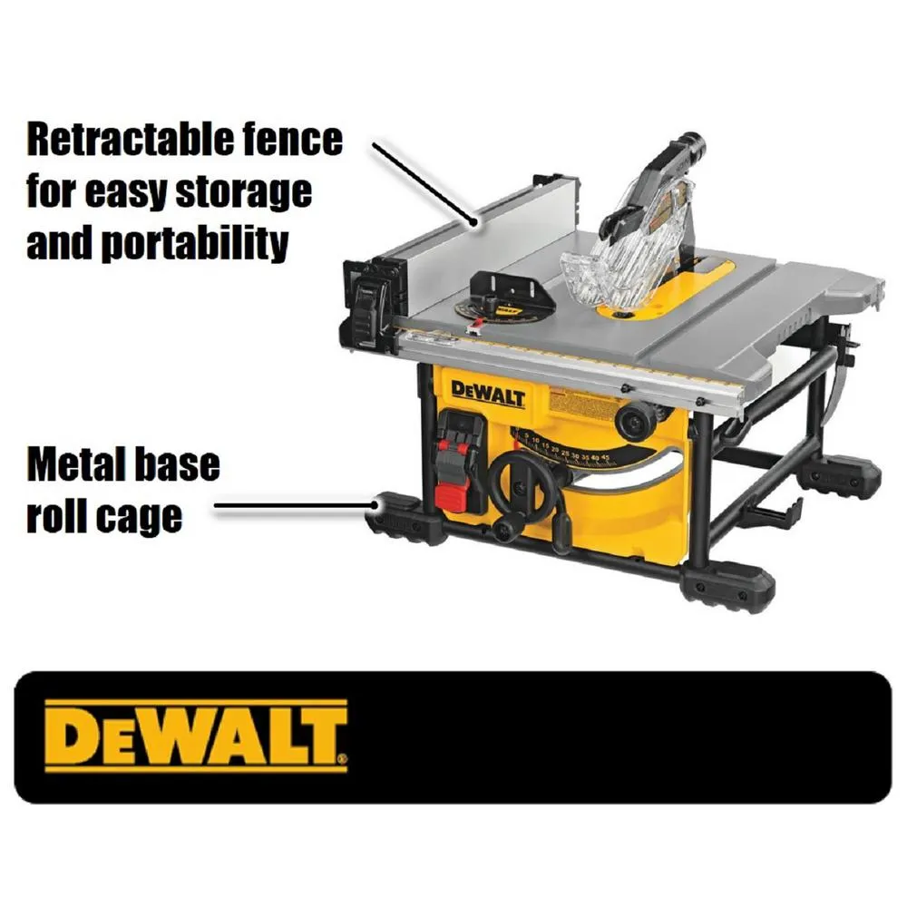 15 Amp Corded 8-1/4 in. Compact Jobsite Tablesaw with Bonus Heavy-Duty Rolling Table Saw Stand