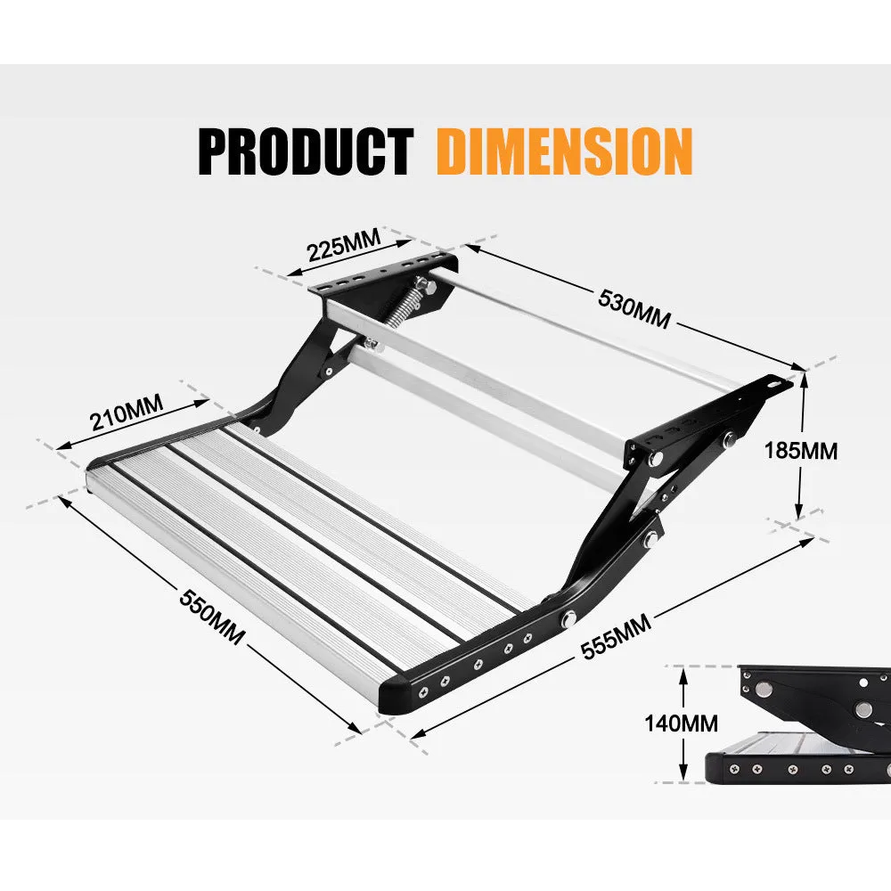 200KG Heavy Duty Caravan Step | Folding Pull-Out Portable | RV Camper Trailer Tools