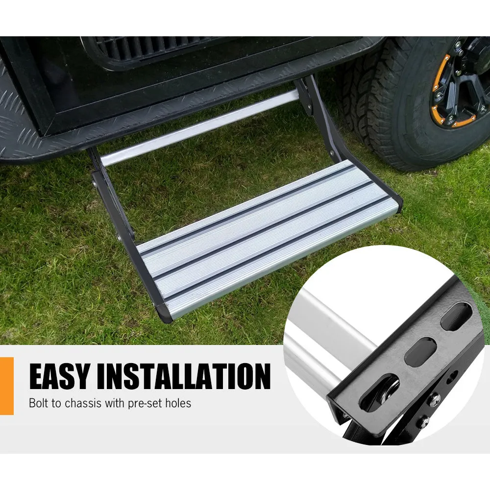 200KG Heavy Duty Caravan Step | Folding Pull-Out Portable | RV Camper Trailer Tools