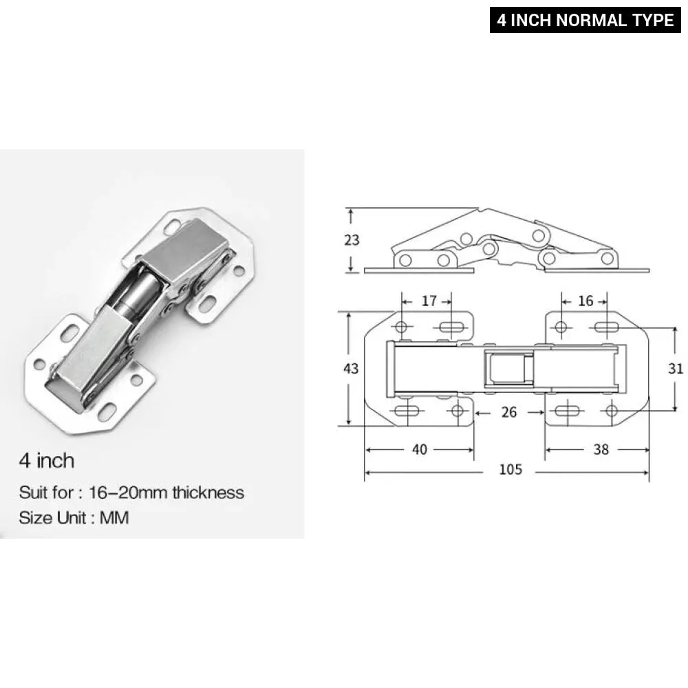 90 no Drill Soft Close Cabinet Hinge