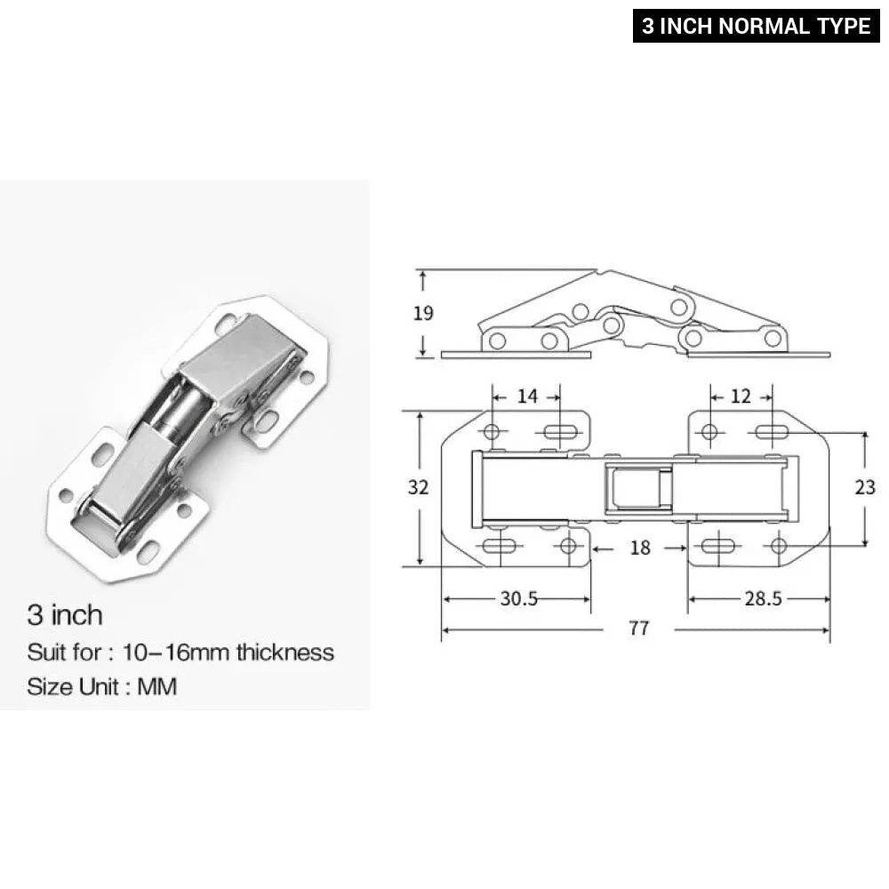 90 no Drill Soft Close Cabinet Hinge