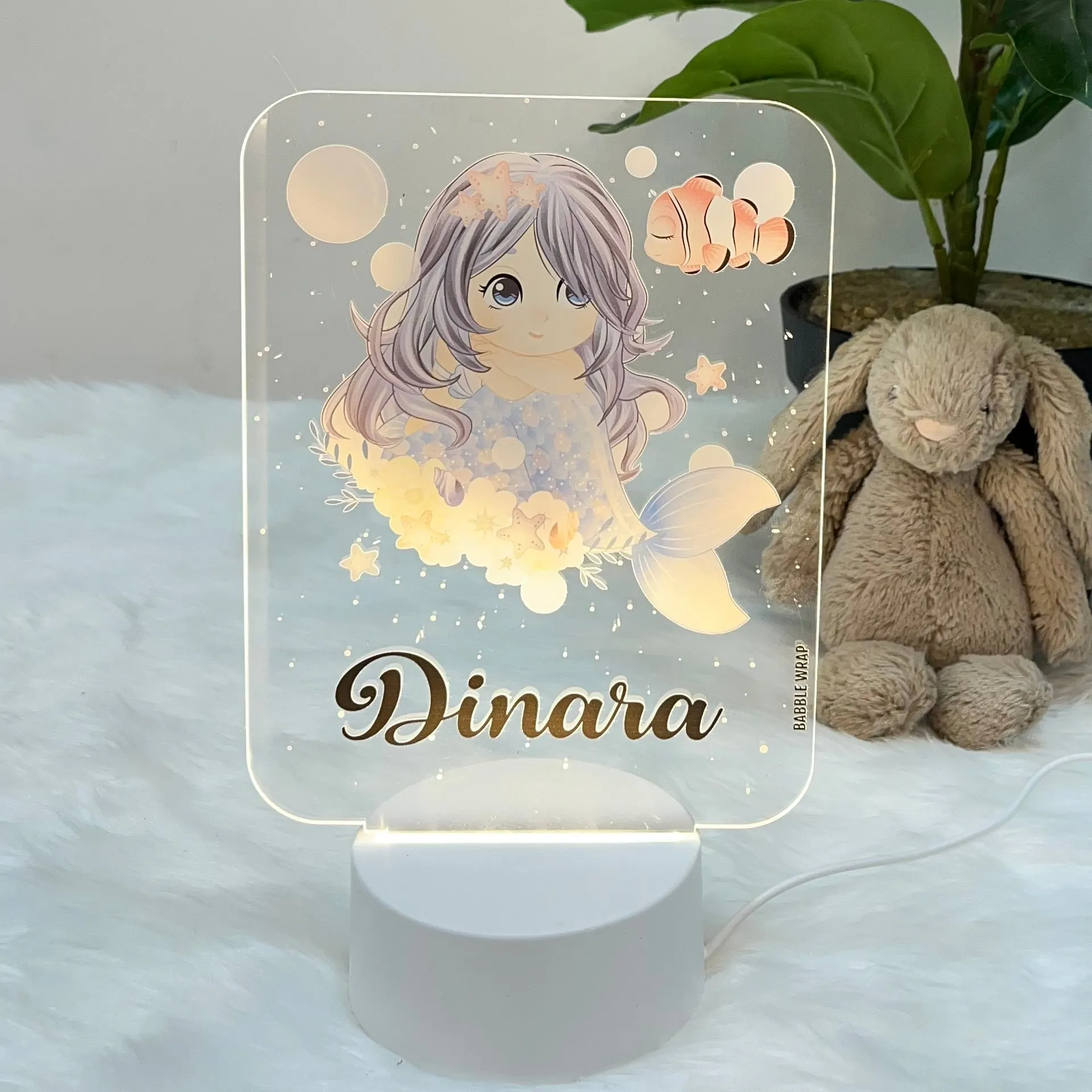 Acrylic LED Night Lamp - Mermaids Dreamland
