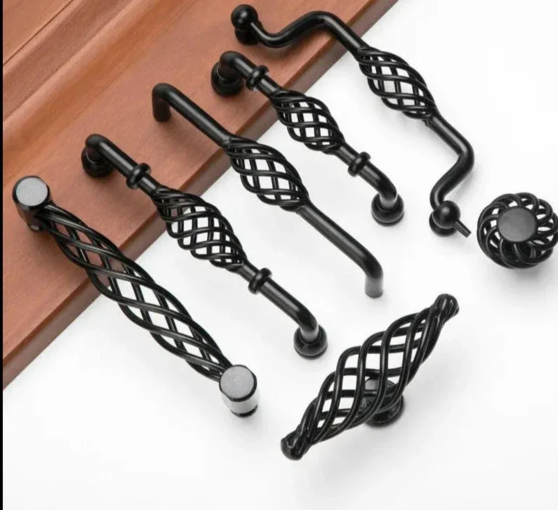Antique Bronze Birdcage Cabinet Handles