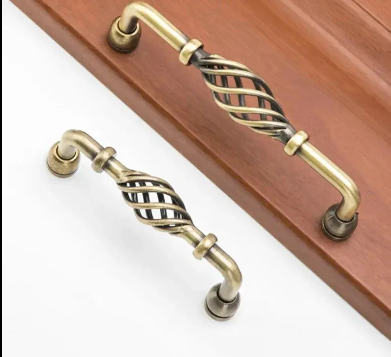 Antique Bronze Birdcage Cabinet Handles