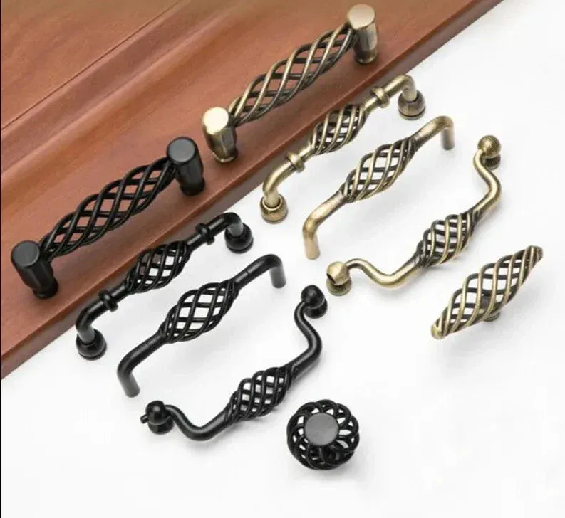 Antique Bronze Birdcage Cabinet Handles