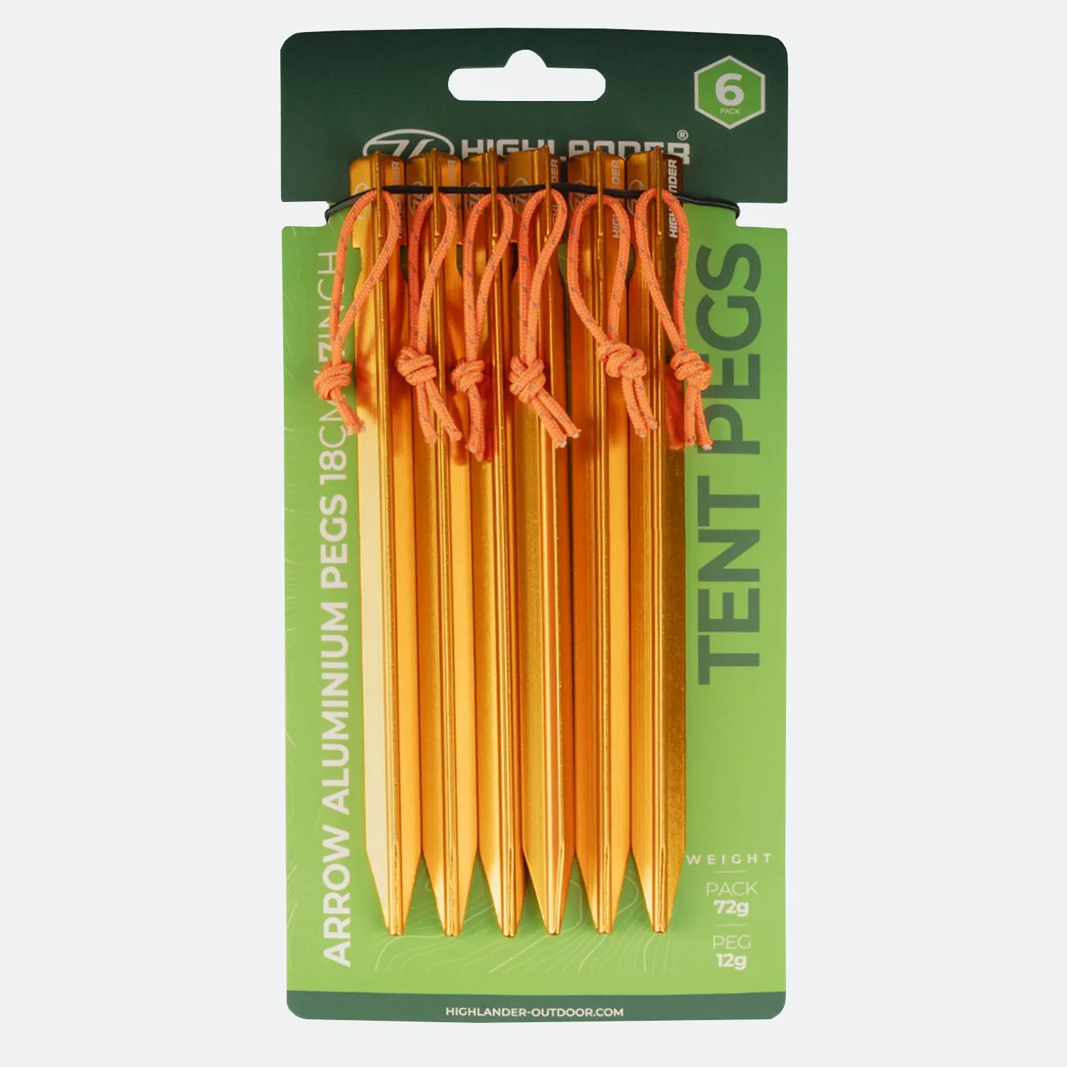 ARROW ALUMINIUM PEGS 18CM / 7INCH - 6 PACK