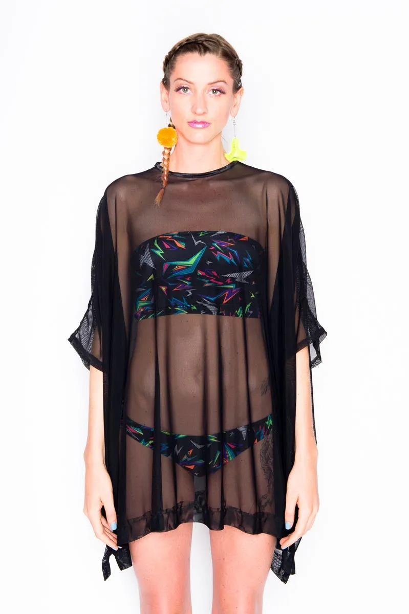 Black Mesh Tent Dress