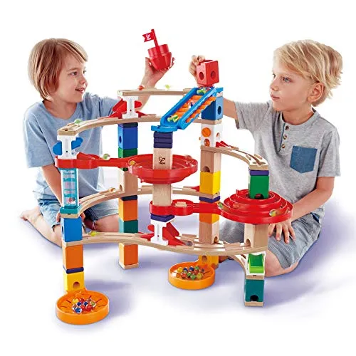 Building Blocks Toy, Hape Wooden Quadrilla Super Spirals Marble Run