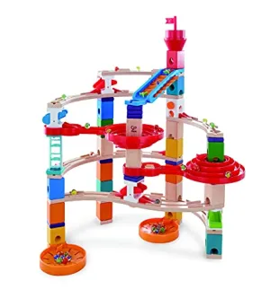 Building Blocks Toy, Hape Wooden Quadrilla Super Spirals Marble Run
