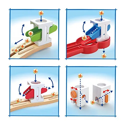 Building Blocks Toy, Hape Wooden Quadrilla Super Spirals Marble Run