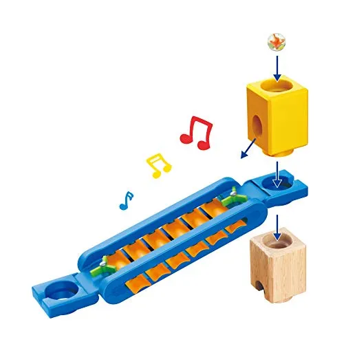 Building Blocks Toy, Hape Wooden Quadrilla Super Spirals Marble Run