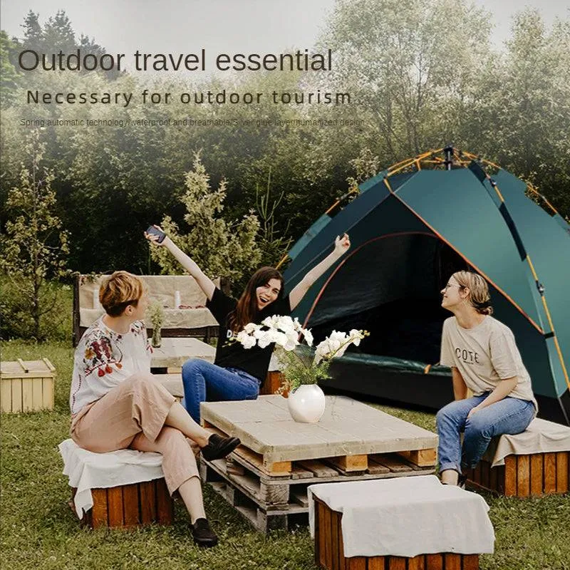 Convenient 3-4 Person Automatic Camping Tent for Family Adventures