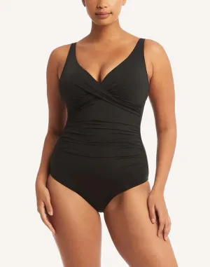 Essentials Cross Front Multifit One Piece Swimsuit