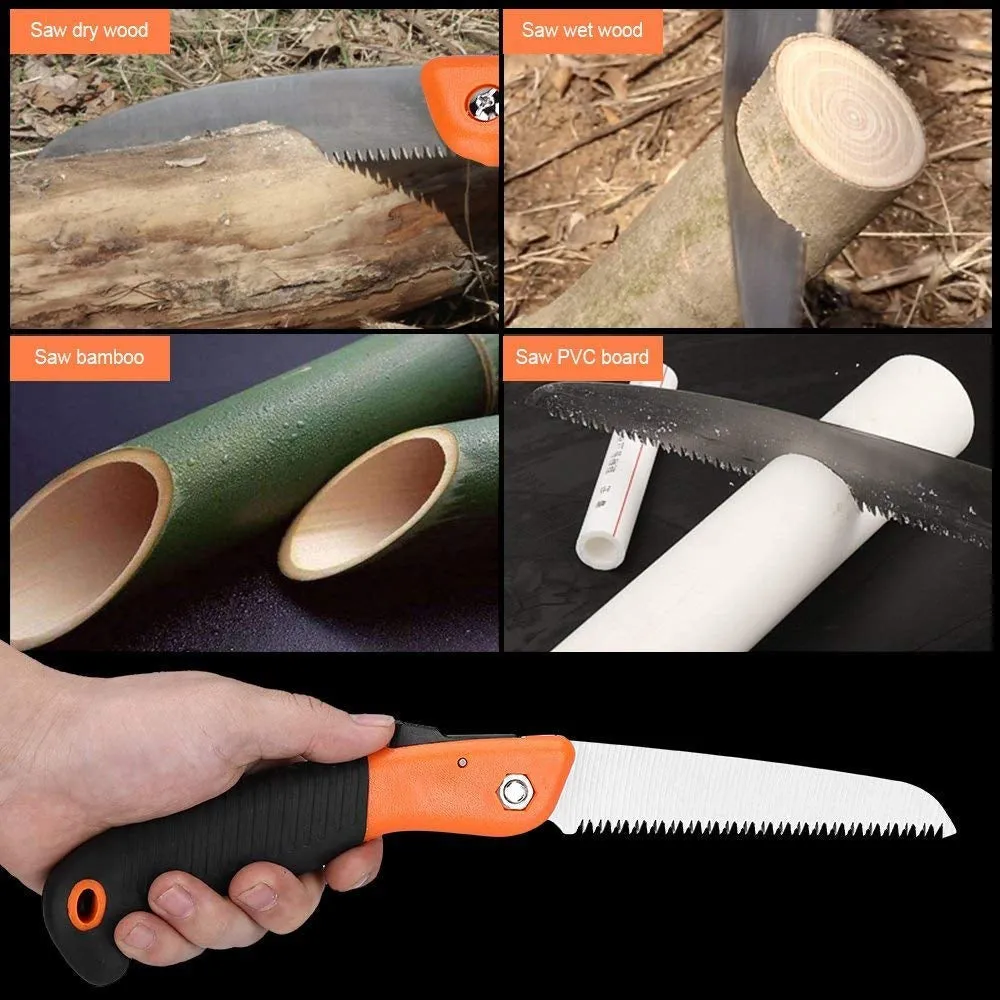 FOLDING SAW FOR TRIMMING, PRUNING, CAMPING. SHRUBS AND WOOD