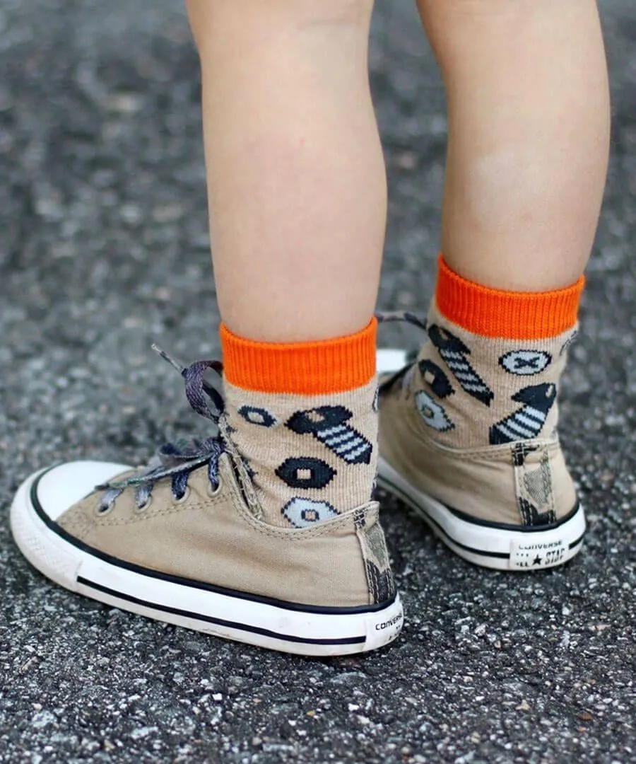 Jefferies 6pk Tool Pattern Crew Socks