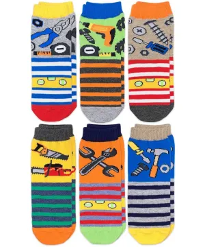 Jefferies 6pk Tool Pattern Crew Socks