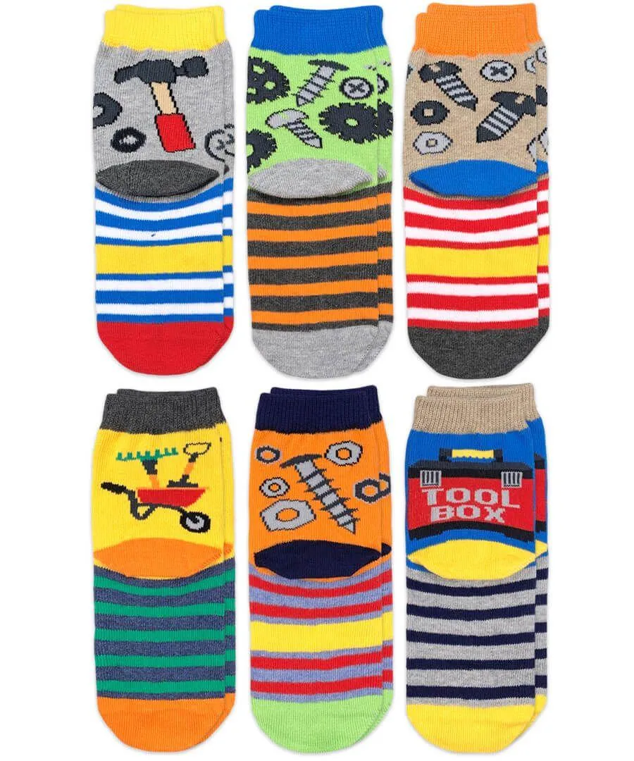 Jefferies 6pk Tool Pattern Crew Socks