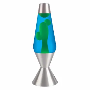 Lava Lamp-Yellow/Blue/Silver-16.3"