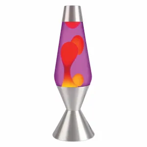 Lava Lamp-Yellow/Purple/Silver-16.3"