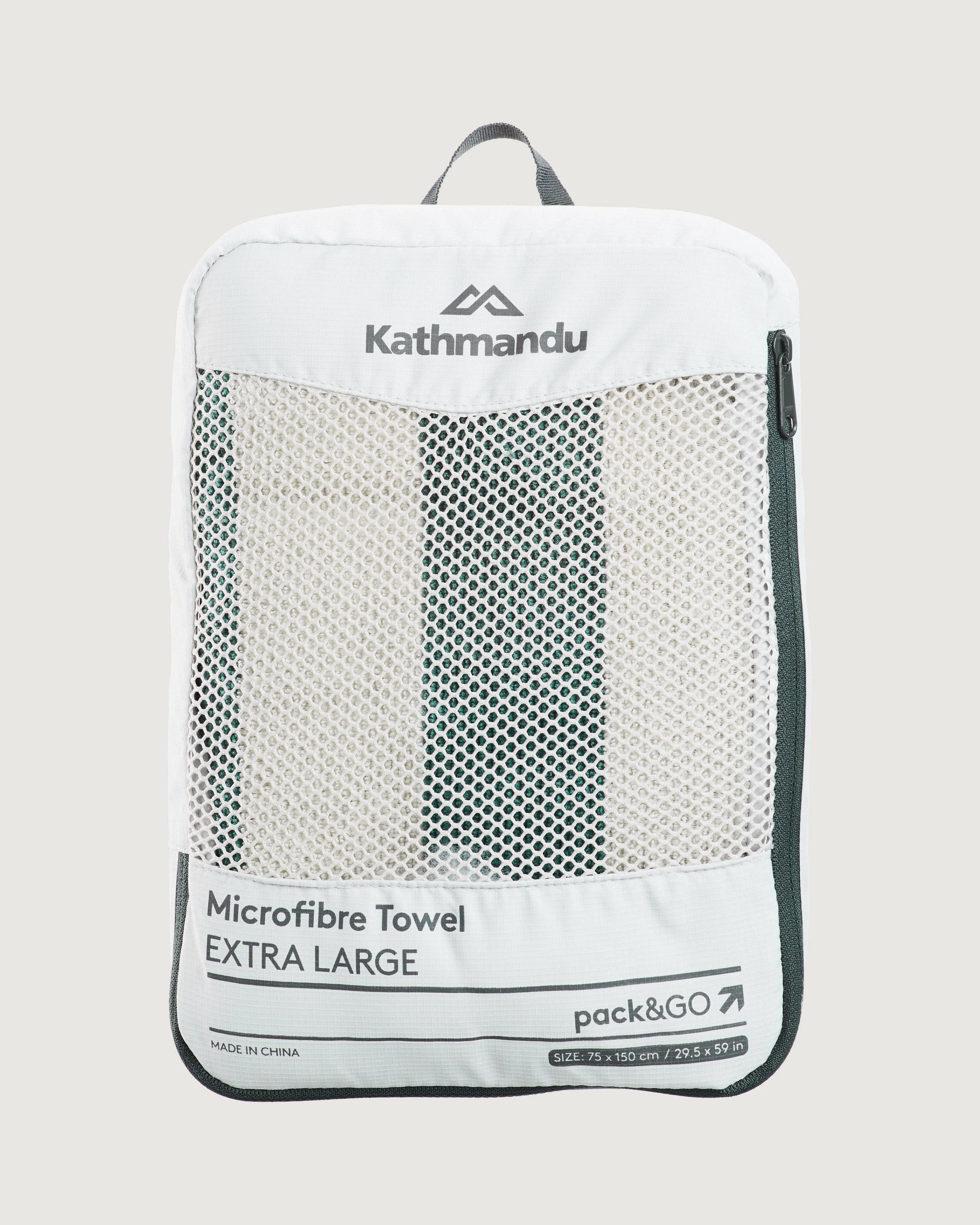 Microfibre Towel Extra Large - Silver Grey/Dark Spruce Stripe