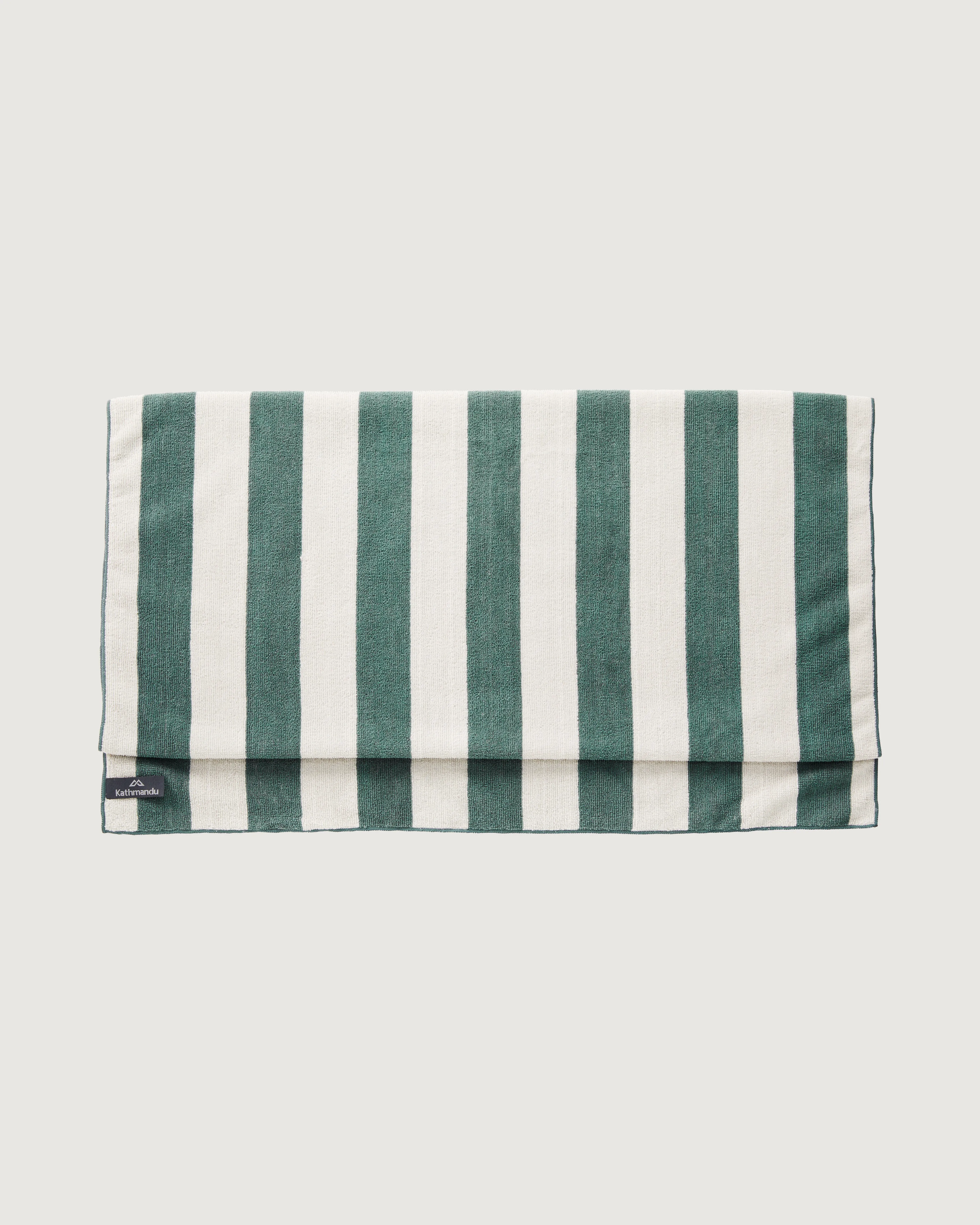 Microfibre Towel Extra Large - Silver Grey/Dark Spruce Stripe