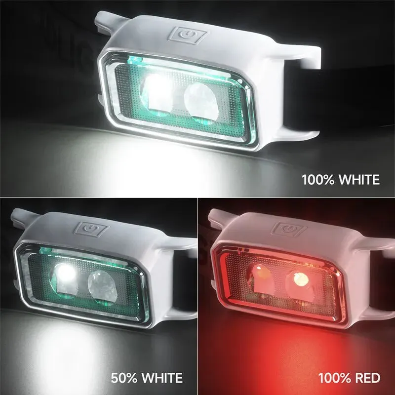 Mini Ultralight Head Lamps IP65 Waterproof 3 Mode Powered Headlight Fishing Hiking Portable Camping Lights With Red Light