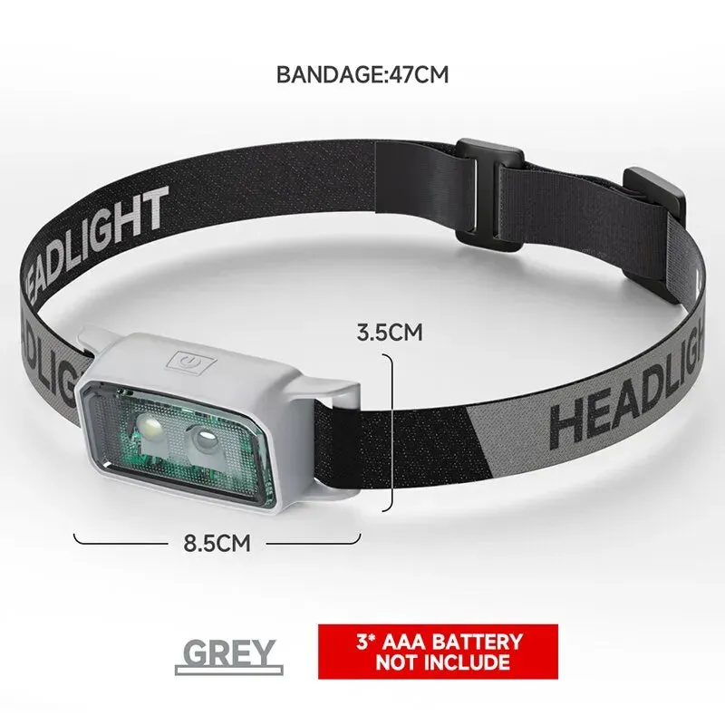 Mini Ultralight Head Lamps IP65 Waterproof 3 Mode Powered Headlight Fishing Hiking Portable Camping Lights With Red Light
