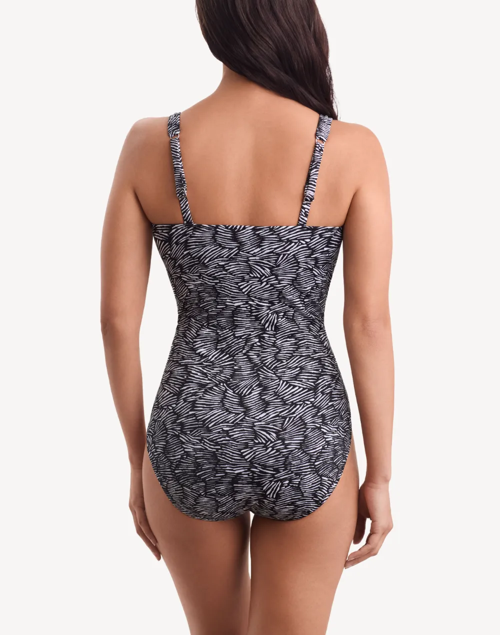 Shifting Shapes Shirred Poyester One Piece Swimsuit