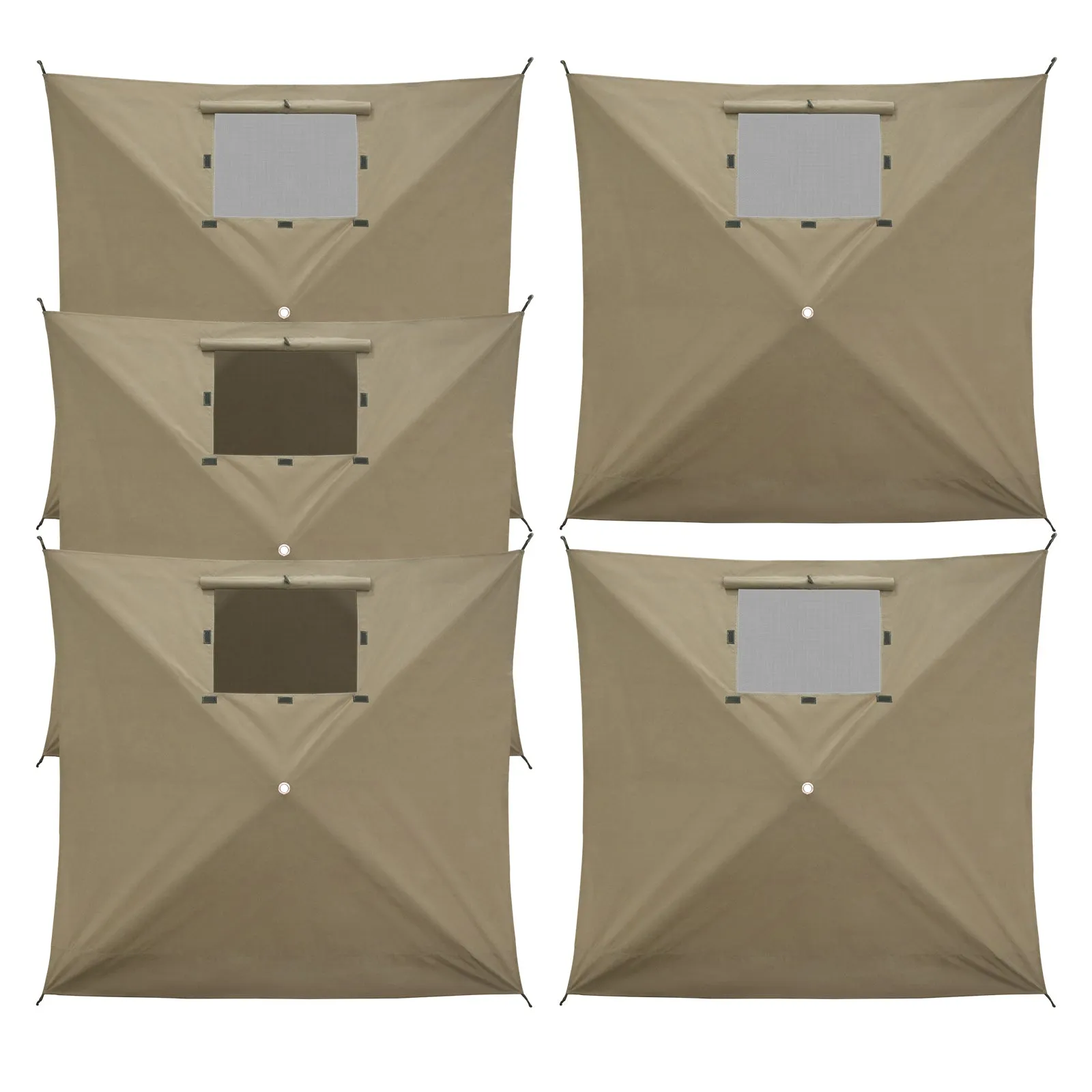 Wind Screen Side Wall Panel with Window,  Beige/Green