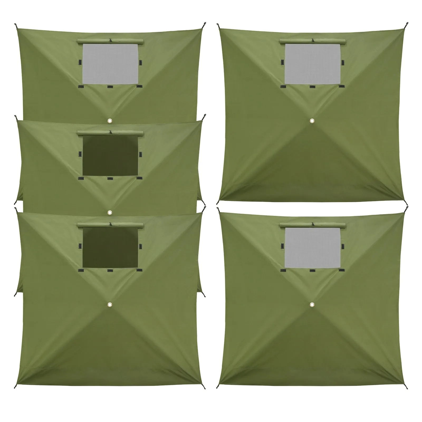 Wind Screen Side Wall Panel with Window,  Beige/Green