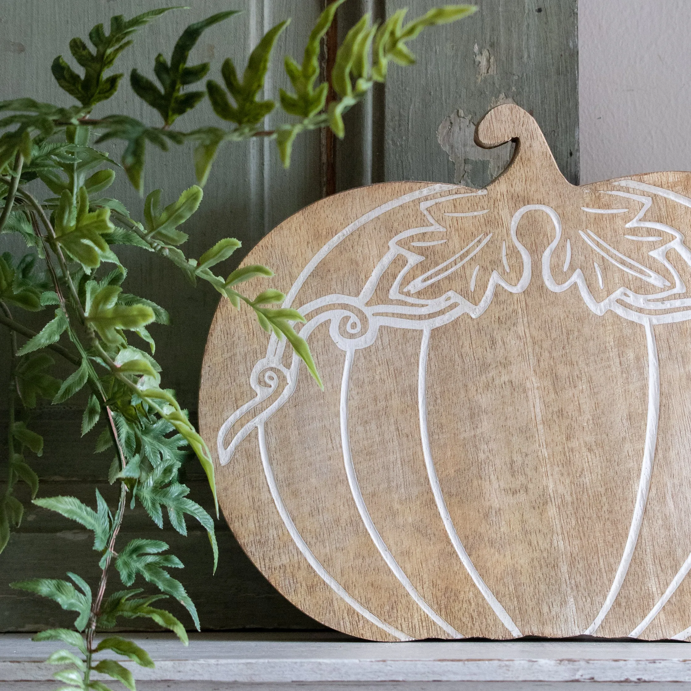 Wooden Pumpkin Serving Board