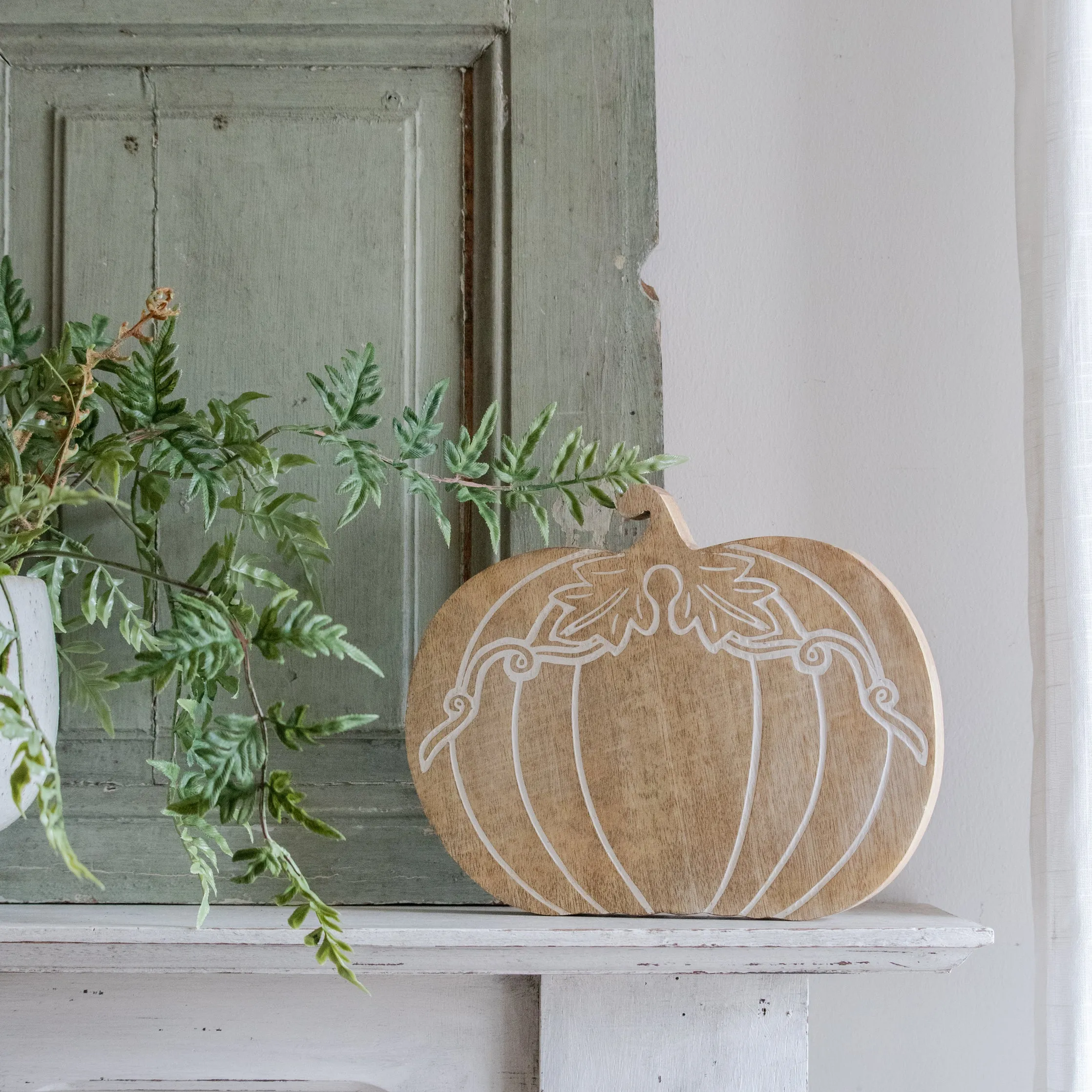 Wooden Pumpkin Serving Board